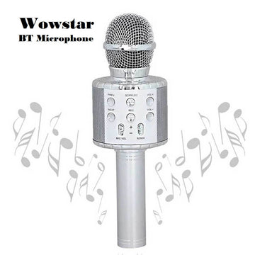Wowstar Portable Rechargeable Wireless Bluetooth Microphone & HiFi Speaker KTV Handheld Karaoke Singing Mic with LED Lights For Kids & Adults, Best For Indoor Outdoor Entertainment - Imported from UK
